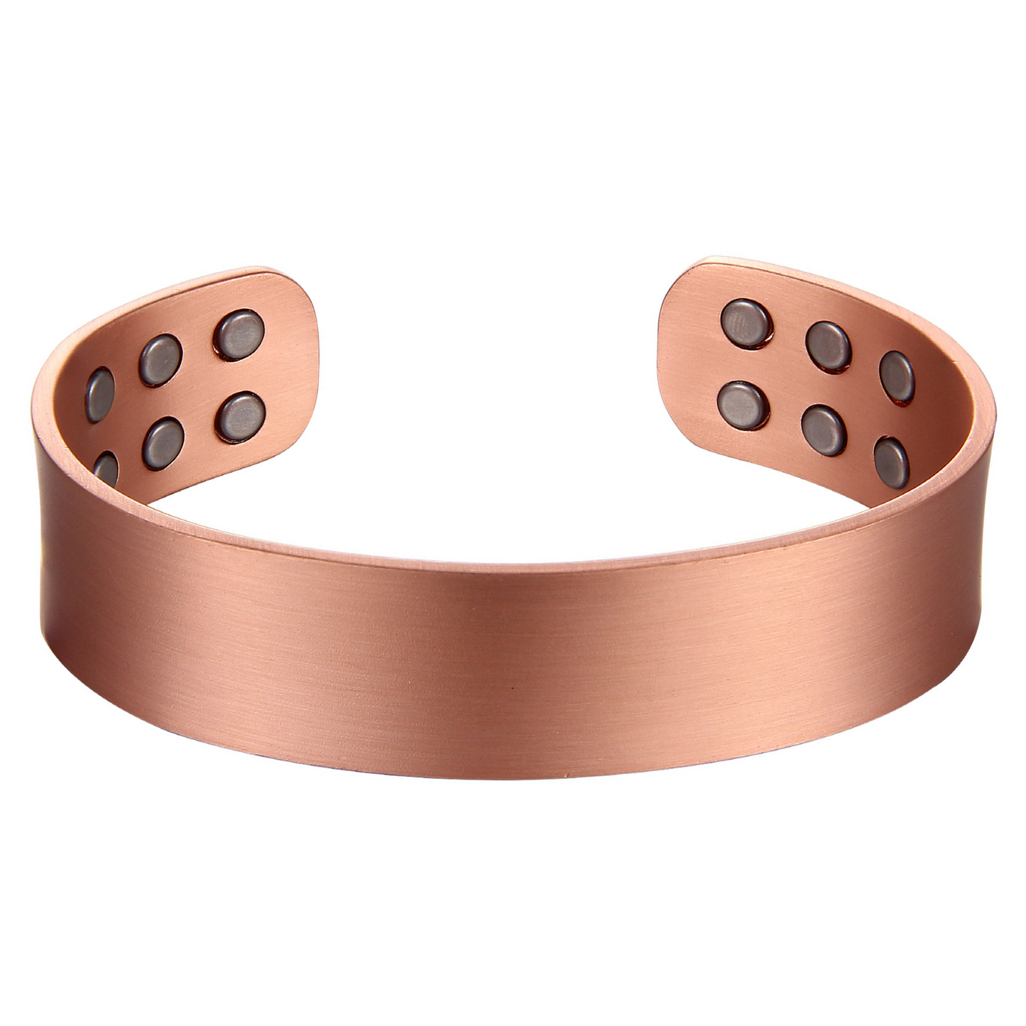 Pure Copper Magnetic Therapy Bracelet - Wide Plain Brushed Design