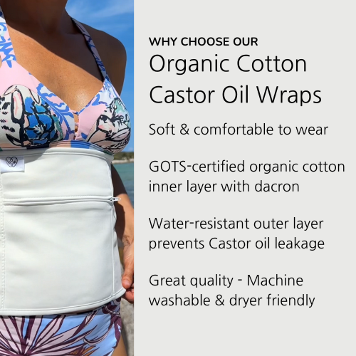 1 Piece Waist Wrap Organic Cotton Castor Oil Pack - Velcro