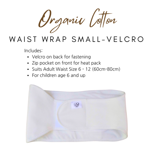 1 Piece Waist Wrap Organic Cotton Castor Oil Pack - Velcro Small