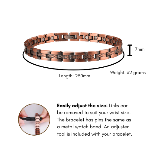 Pure Copper Magnetic Therapy Anklet- Weave Design