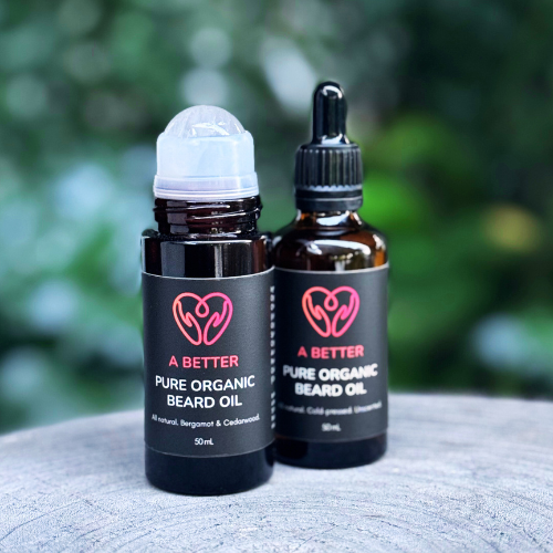Pure Organic Beard Oil 50 mL - Amber Glass Bottle