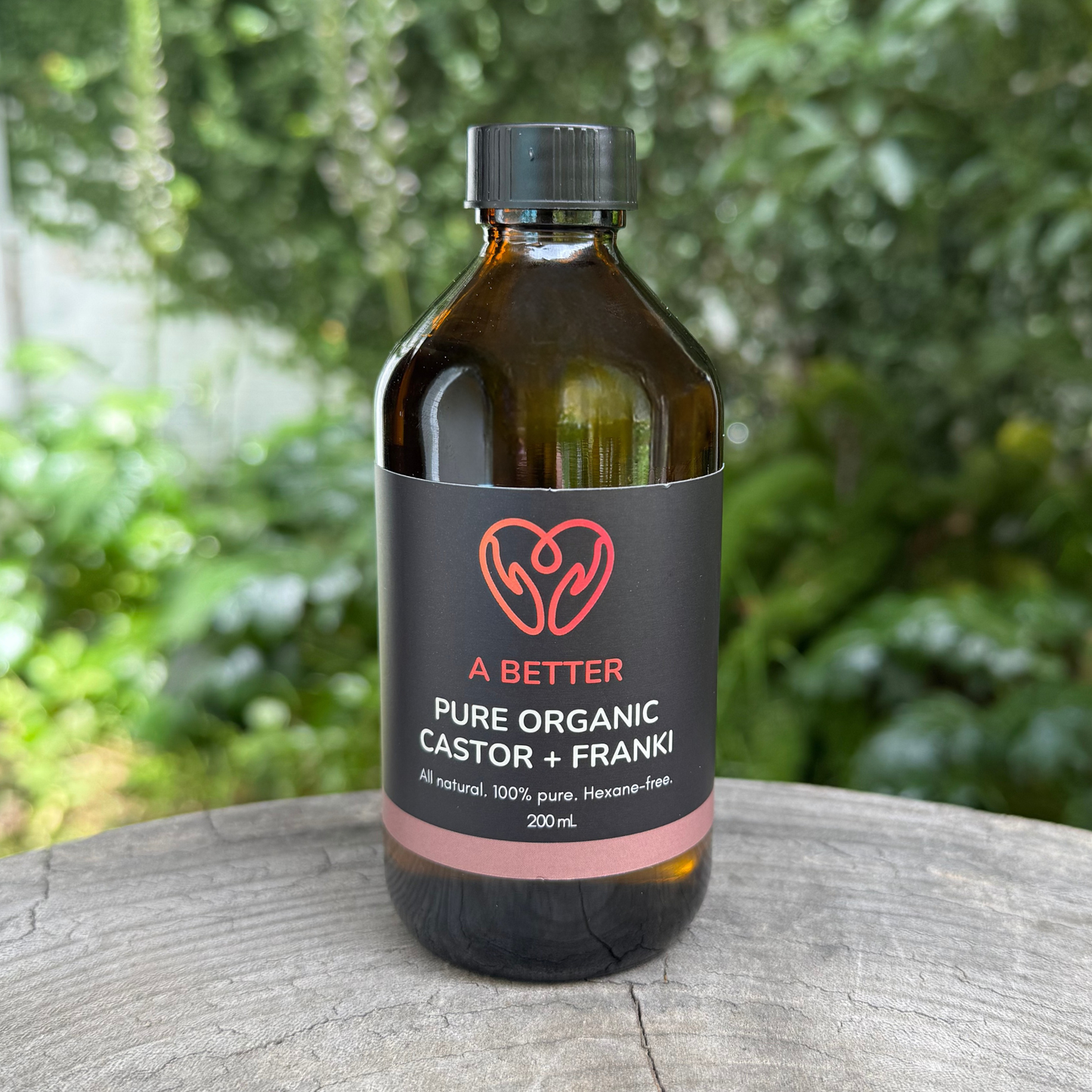 Pure Organic Castor Oil + Franki 200 mL - Amber Glass Bottle