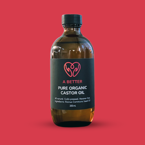 Bottle of pure organic 200ml castor oil