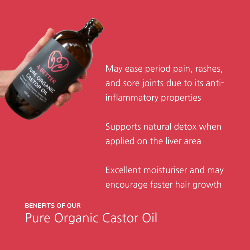 Pure Organic Castor Oil 200 mL - Amber Glass Bottle