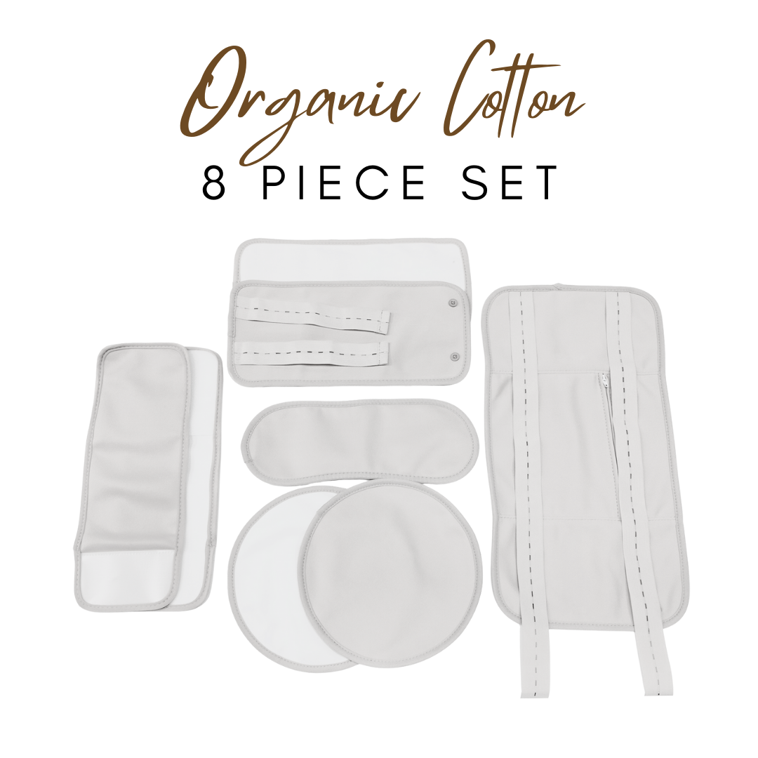 8 Piece Organic Cotton Castor Oil Wraps Pack