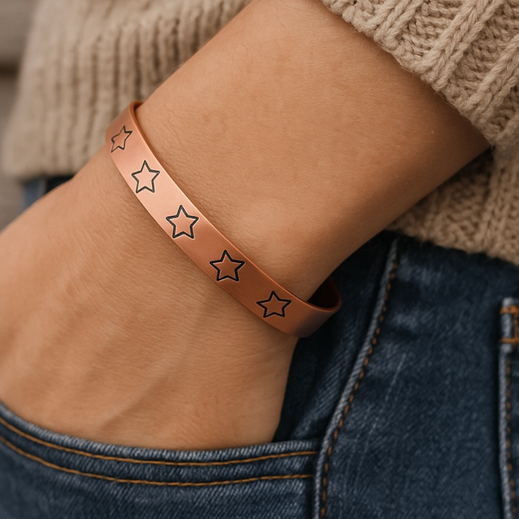 Pure Copper Magnetic Therapy Bracelet - Stars Design