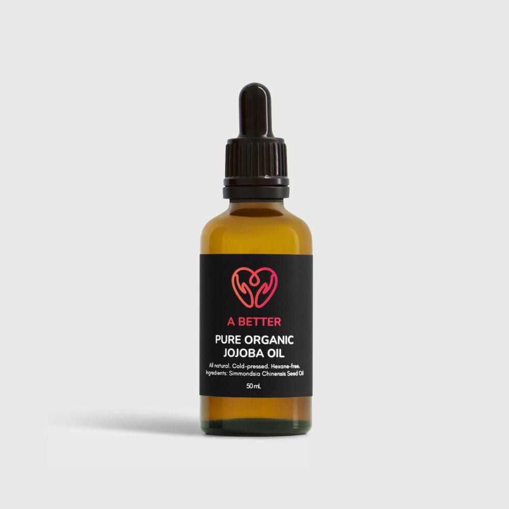 Pure Organic Jojoba Oil 50mL Amber Glass Bottle