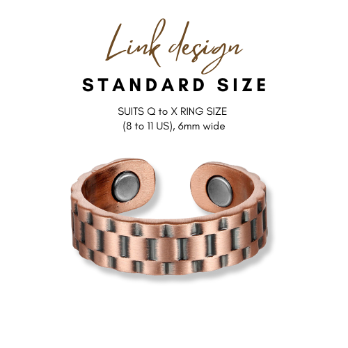 Pure Copper Magnetic Therapy Ring - Link Design