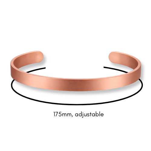 Pure Copper Bracelet - Plain Brushed Design - No Magnets