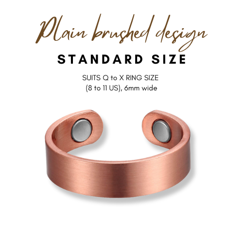 Pure Copper Magnetic Therapy Ring - Plain Brushed