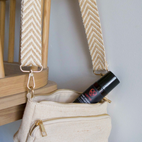 Pure Organic Castor Oil Roll-On 50mL - Amber Glass Bottle Rose Quartz Roller
