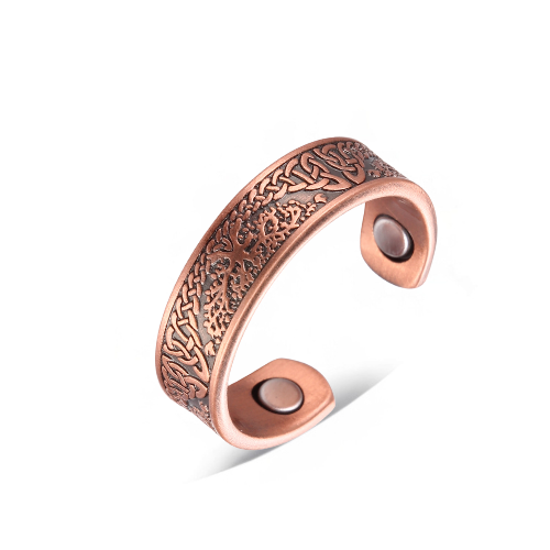 Pure Copper Magnetic Therapy Ring - Tree of Life Design