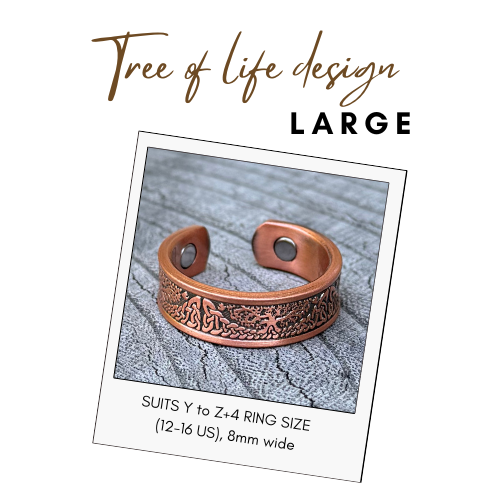 Pure Copper Magnetic Therapy Ring - Tree of Life Design