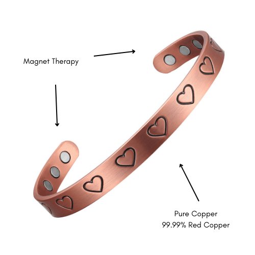 Pure Copper Magnetic Therapy Bracelet - Hearts Design - Health & Beauty:Natural & Alternative Remedies:Magnetic Therapy - A Better Marketplace