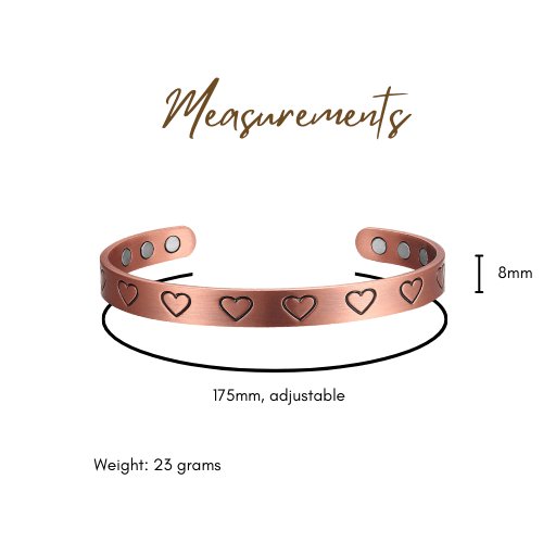 Pure Copper Magnetic Therapy Bracelet - Hearts Design - Health & Beauty:Natural & Alternative Remedies:Magnetic Therapy - A Better Marketplace