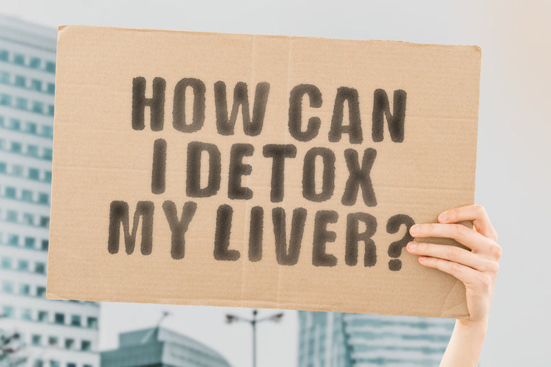 hand holding sign saying 'how can i detox my liver?'