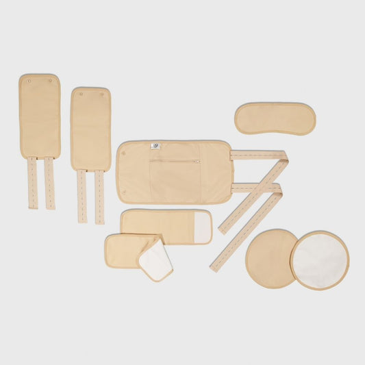 8 Piece Organic Cotton Castor Oil Wraps Pack - Nude