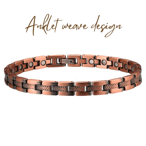 Pure Copper Magnetic Therapy Anklet- Weave Design