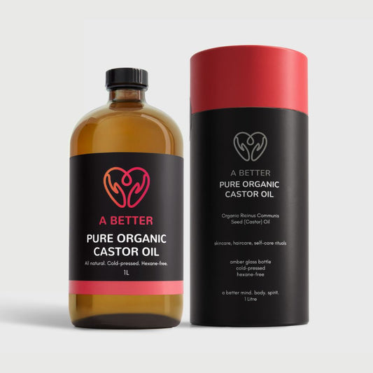 Pure Organic Castor Oil 1 Litre - Amber Glass Bottle