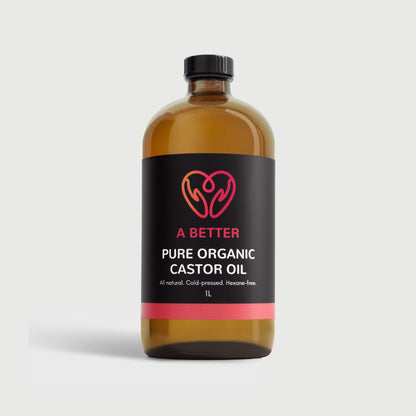 Pure Organic Castor Oil 1 Litre - Amber Glass Bottle