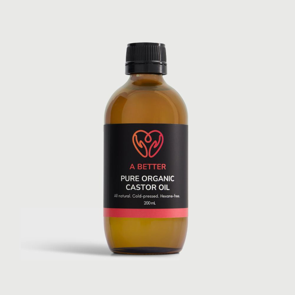 Pure Organic Castor Oil 200 mL - Amber Glass Bottle