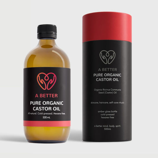 Pure Organic Castor Oil 500 mL - Amber Glass Bottle