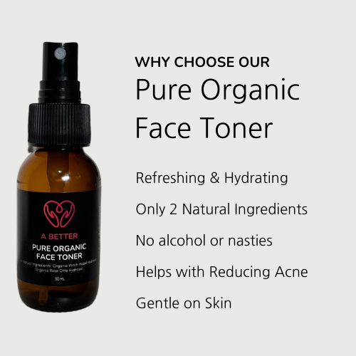 Pure Organic Face Toner 50mL Amber Glass Bottle