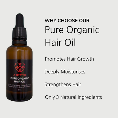 Pure Organic Hair Oil 50mL Amber Glass Bottle