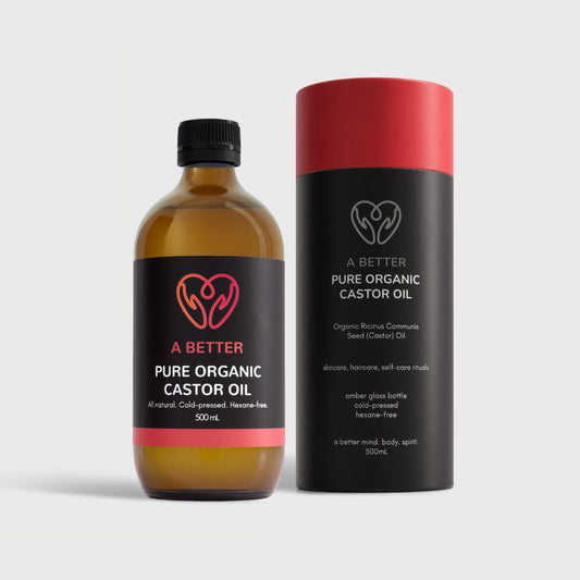 Pure Organic Castor Oil 500 mL - Amber Glass Bottle
