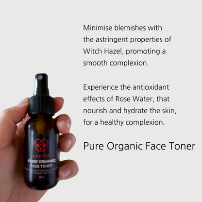 Pure Organic Face Toner 50mL Amber Glass Bottle