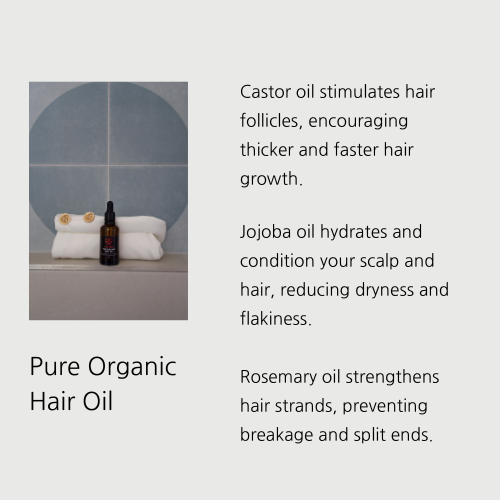 Pure Organic Hair Oil 50mL Amber Glass Bottle