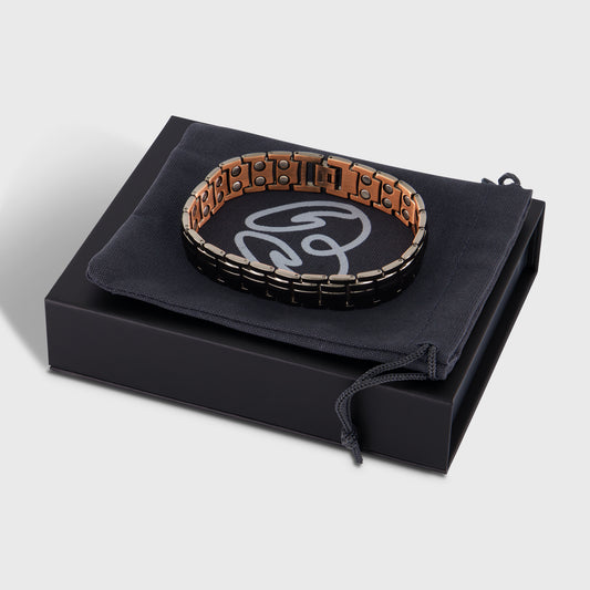 Pure Copper Magnetic Therapy Bracelet - Link Design - Black Ion