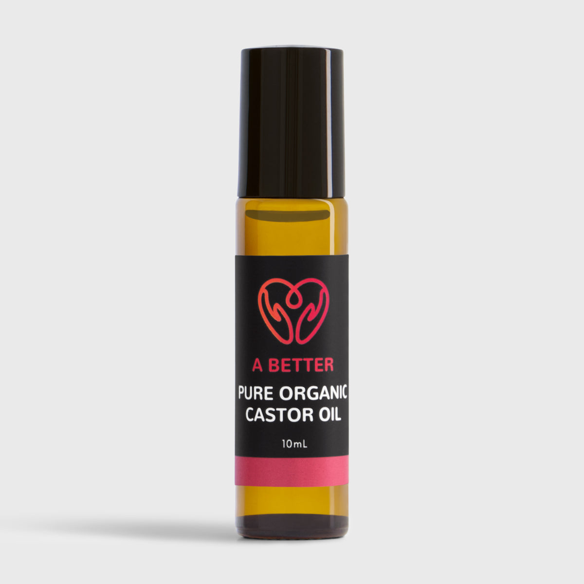 Pure Organic Castor Oil Roll-On 10mL - Amber Glass Bottle Stainless Steel Roller