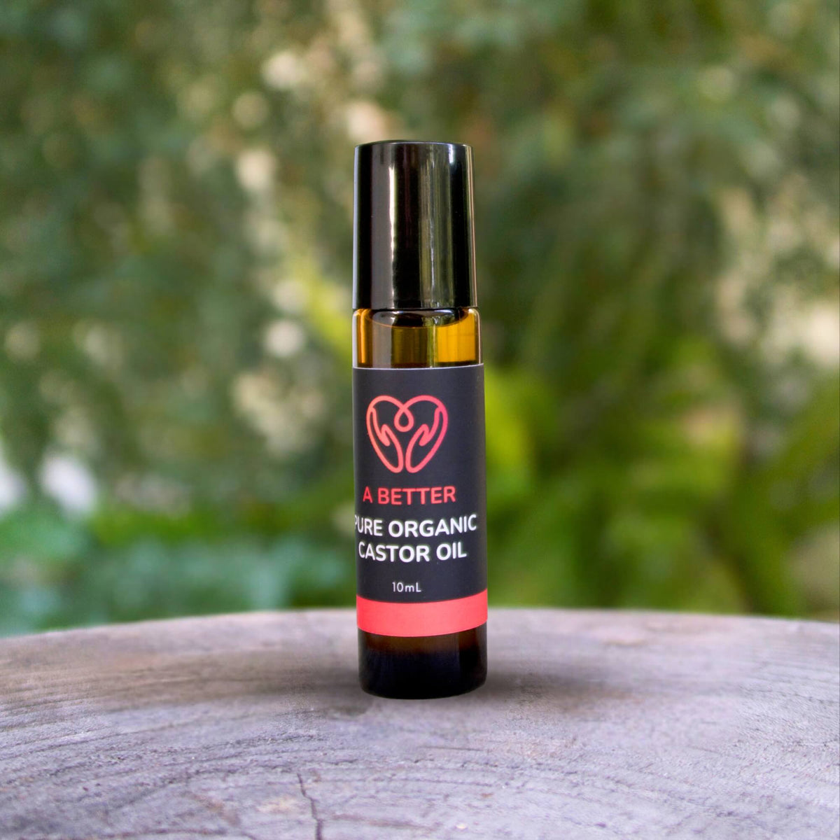Pure Organic Castor Oil Roll-On 10mL - Amber Glass Bottle Stainless Steel Roller