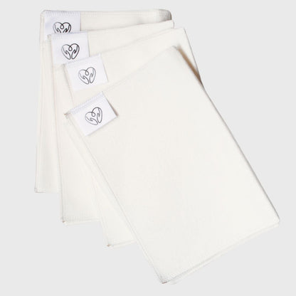 Set of 4 Organic Cotton Castor Oil Pads - Reusable Insert for Castor Oil Wraps