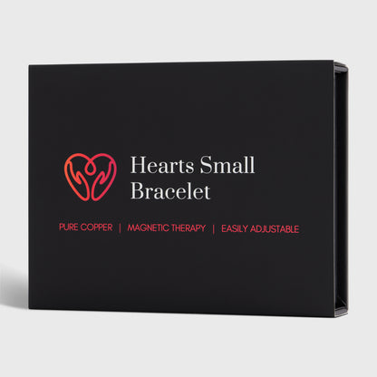 Pure Copper Magnetic Therapy Bracelet - Hearts Design Small