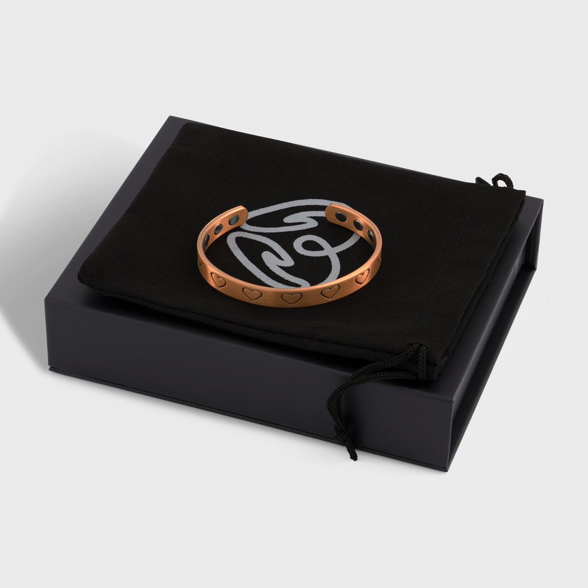 Pure Copper Magnetic Therapy Bracelet - Hearts Design Small