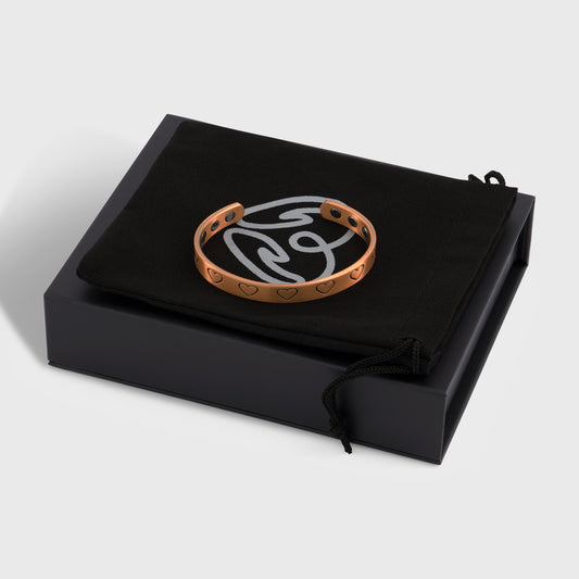 Pure Copper Magnetic Therapy Bracelet - Hearts Design Small