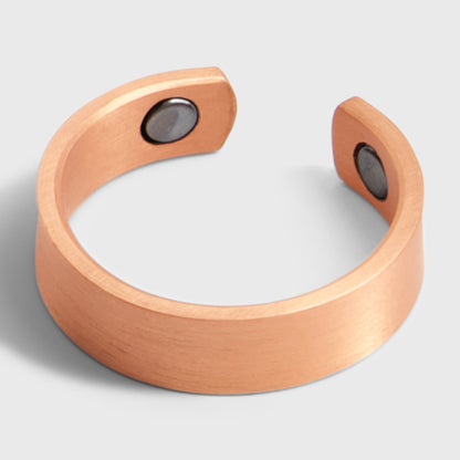 Pure Copper Magnetic Therapy Ring - Plain Brushed - Standard Size