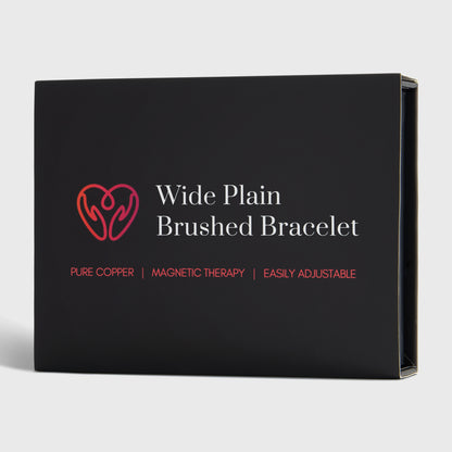 Pure Copper Magnetic Therapy Bracelet - Wide Plain Brushed Design