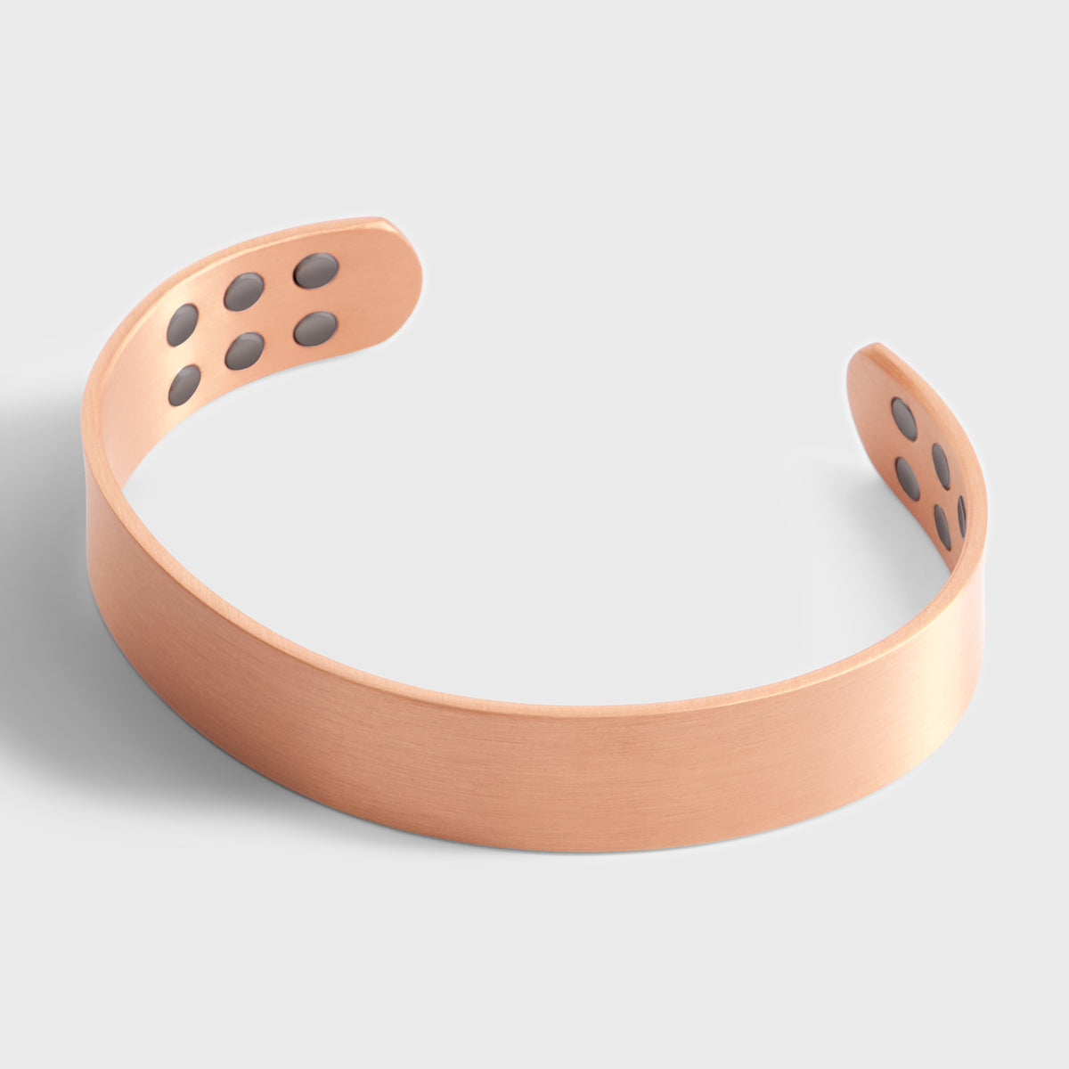 Pure Copper Magnetic Therapy Bracelet - Wide Plain Brushed Design