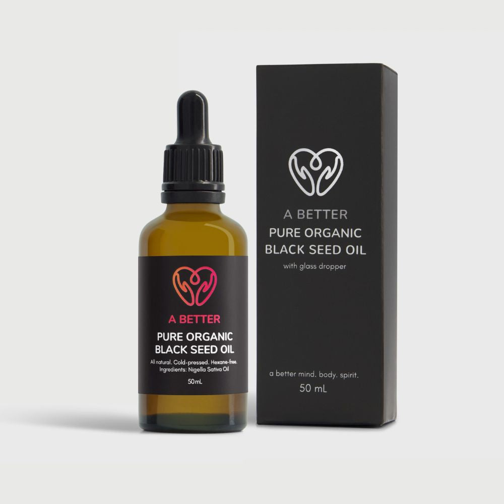 Pure Organic Black Seed Oil 50mL - Amber Glass Bottle