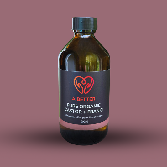 Pure Organic Castor Oil + Franki 200 mL - Amber Glass Bottle