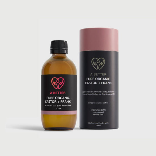 Pure Organic Castor Oil + Franki 200 mL - Amber Glass Bottle