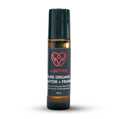 Pure Organic Castor Oil Roll-On 10mL - Amber Glass Bottle Stainless Steel Roller