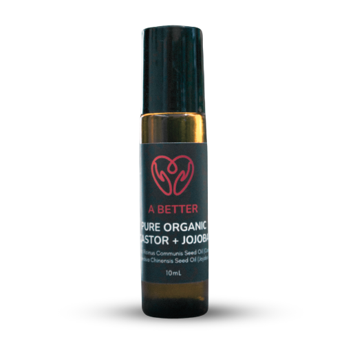 Pure Organic Castor Oil Roll-On 10mL - Amber Glass Bottle Stainless Steel Roller