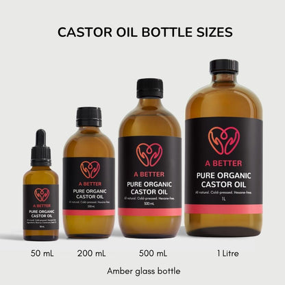 Pure Organic Castor Oil - Amber Glass Bottle