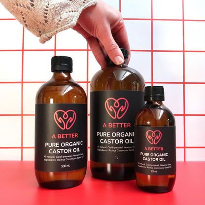 Pure Organic Castor Oil - Amber Glass Bottle