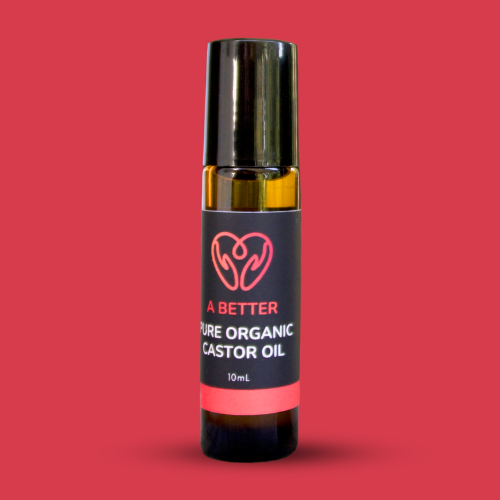 Pure Organic Castor Oil Roll-On 10mL - Amber Glass Bottle Stainless Steel Roller