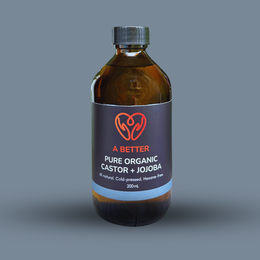 Pure Organic Castor Oil + Jojoba 200 mL - Amber Glass Bottle